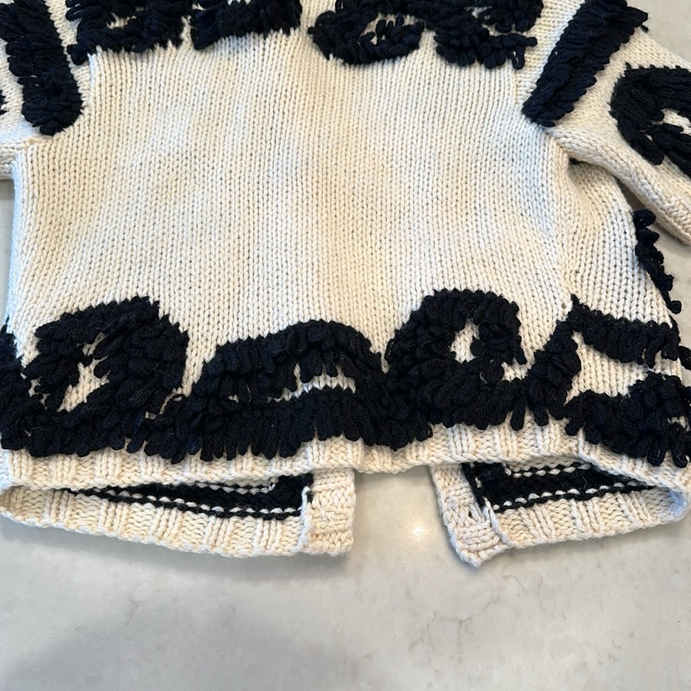 Women's Cream & Black Textured Knit Cardigan - Picture 11 of 13